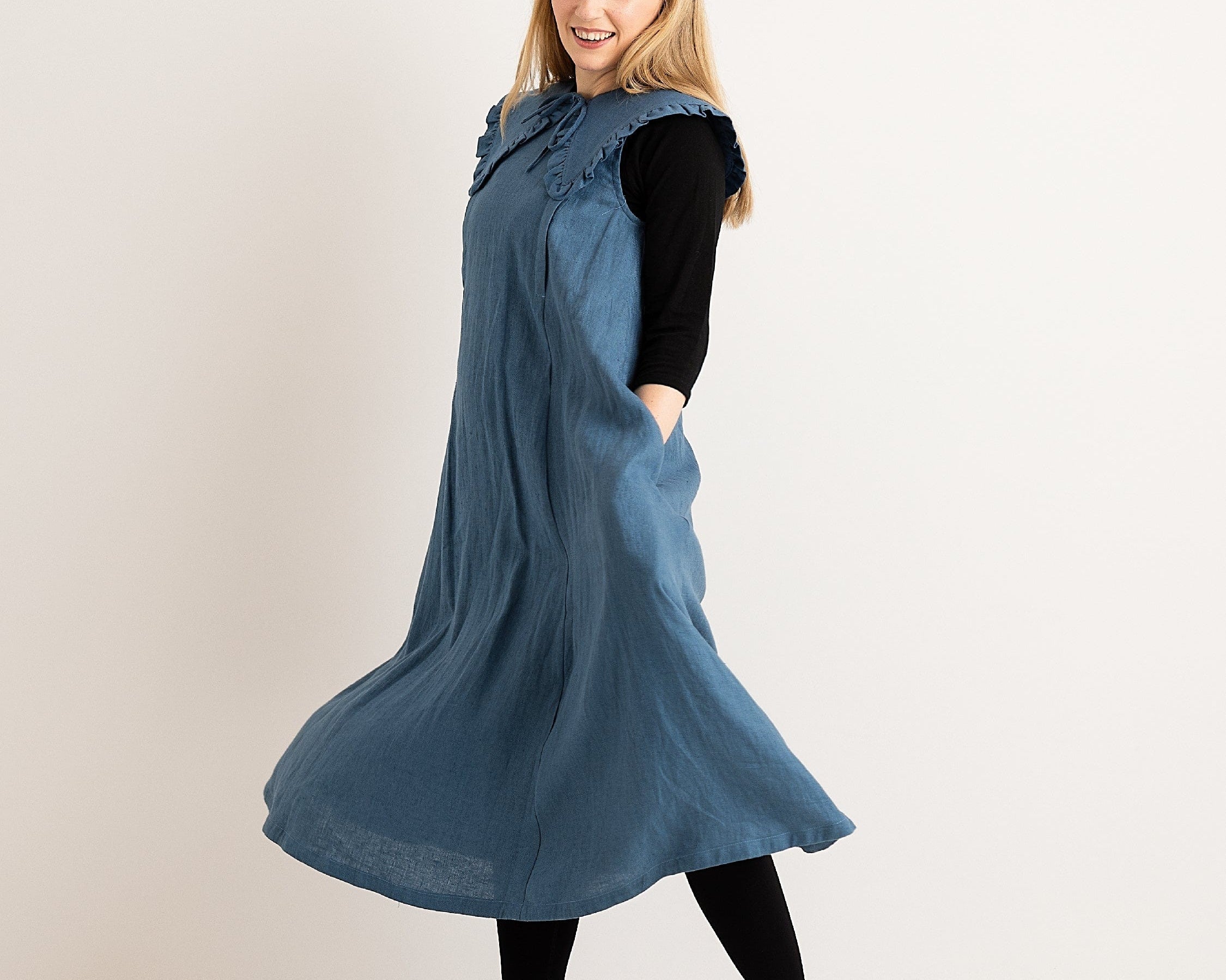 JOURNY Linen Dress Lucy Aegean Blue 3