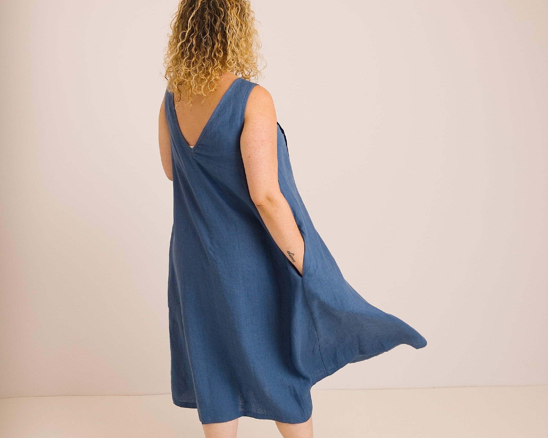 JOURNY Linen Dress Lucy Aegean Blue 6