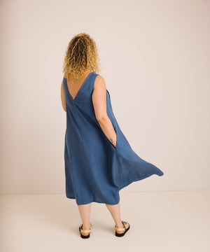 JOURNY Linen Dress Lucy Aegean Blue 6