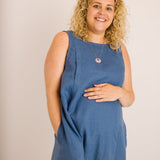 JOURNY Linen Dress Lucy Aegean Blue 8