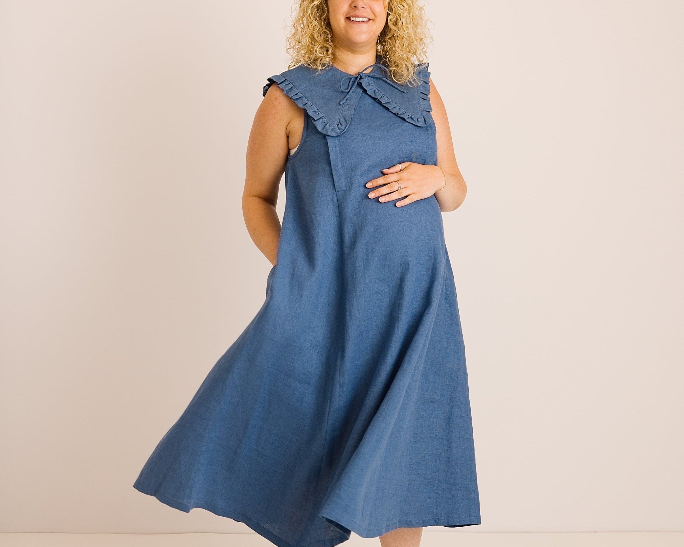 JOURNY Linen Dress Lucy Aegean Blue 9