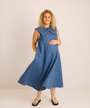 JOURNY Linen Dress Lucy Aegean Blue 9