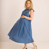 JOURNY Linen Dress Lucy Aegean Blue 10