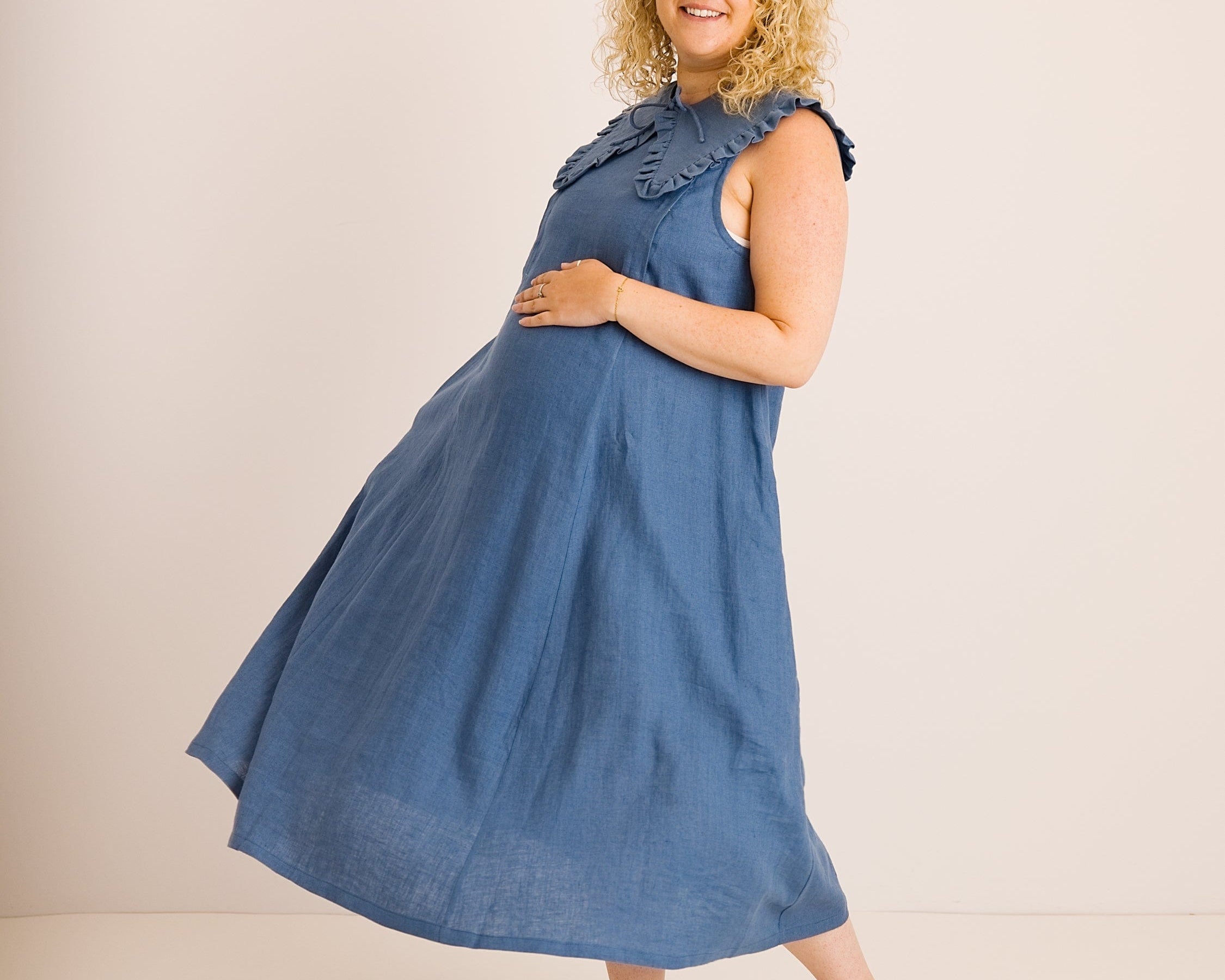 JOURNY Linen Dress Lucy Aegean Blue 10