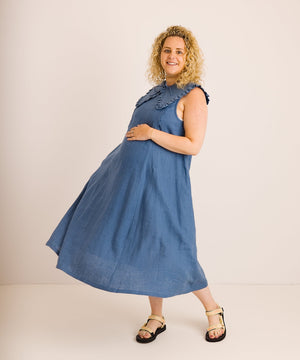 JOURNY Linen Dress Lucy Aegean Blue 10