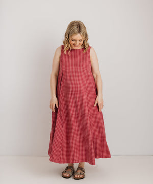 JOURNY Lucy Dress Pink Check Tencel 2