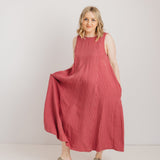 JOURNY Lucy Dress Pink Check Tencel 3
