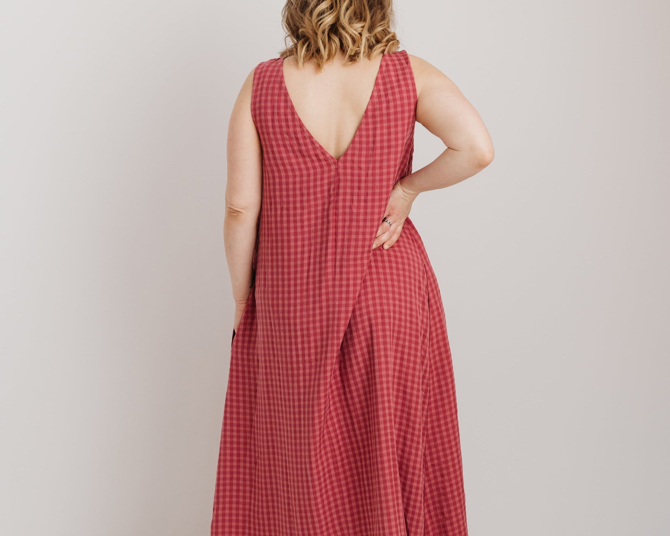 JOURNY Lucy Dress Pink Check Tencel 5