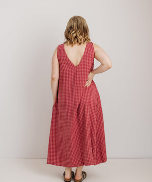 JOURNY Lucy Dress Pink Check Tencel 5