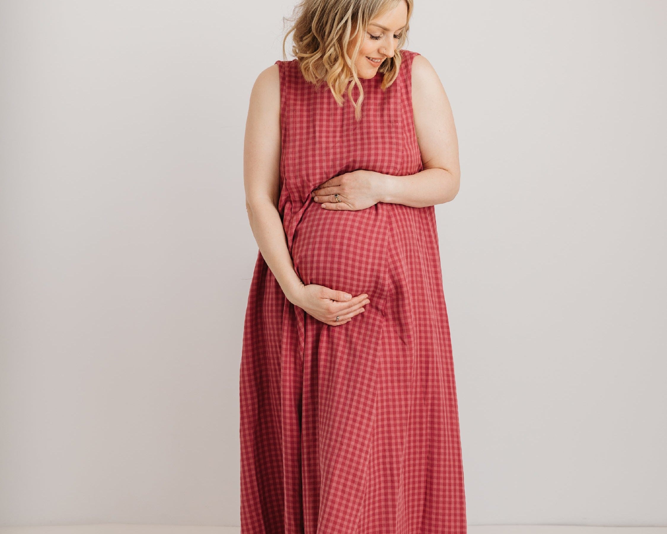 JOURNY Lucy Dress Pink Check Tencel 6