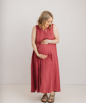 JOURNY Lucy Dress Pink Check Tencel 6