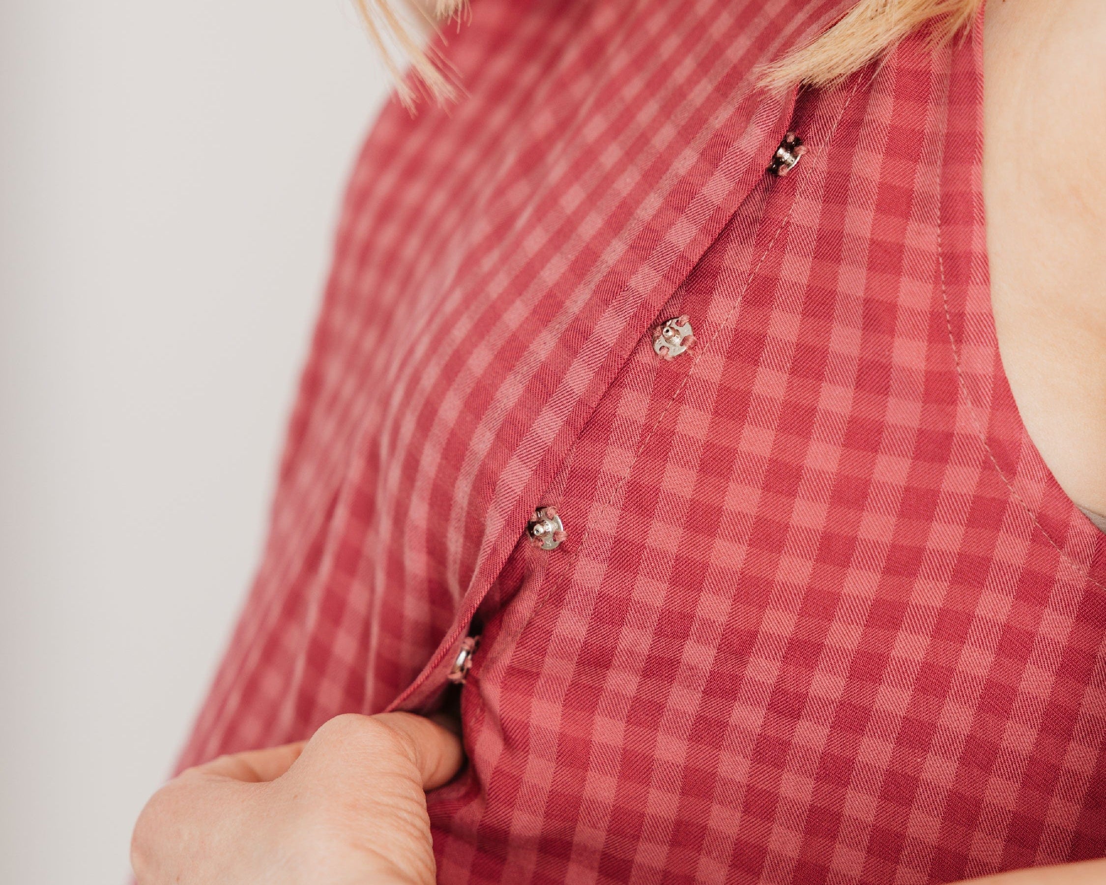 JOURNY Lucy Dress Pink Check Tencel 7