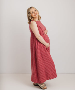 JOURNY Lucy Dress Pink Check Tencel 8
