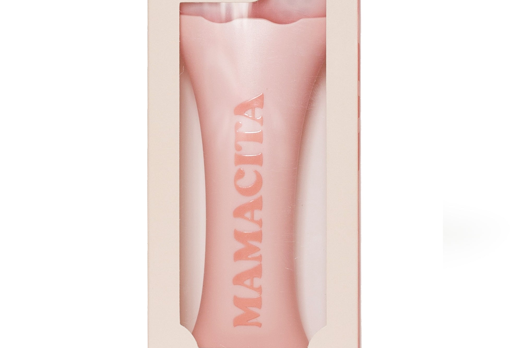 A pink Mamacita Hot Mama ice roller toy inside its original light pink packaging box, shown on a clean white background.