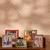 Rustic Brown Checked Photo Frame 7x5 displayed on a carved wooden table alongside red, green and wood-effect frames