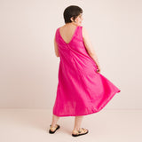 JOURNY Lucy Dress Maternity Breastfeeding Friendly Pink Linen 5