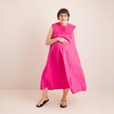 JOURNY Lucy Dress Maternity Breastfeeding Friendly Pink Linen 3