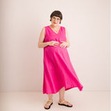 JOURNY Lucy Dress Maternity Breastfeeding Friendly Pink Linen 2