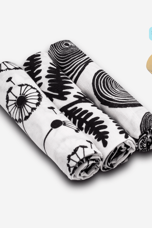 Etta Loves Plant Print 3 Pack Muslins 1