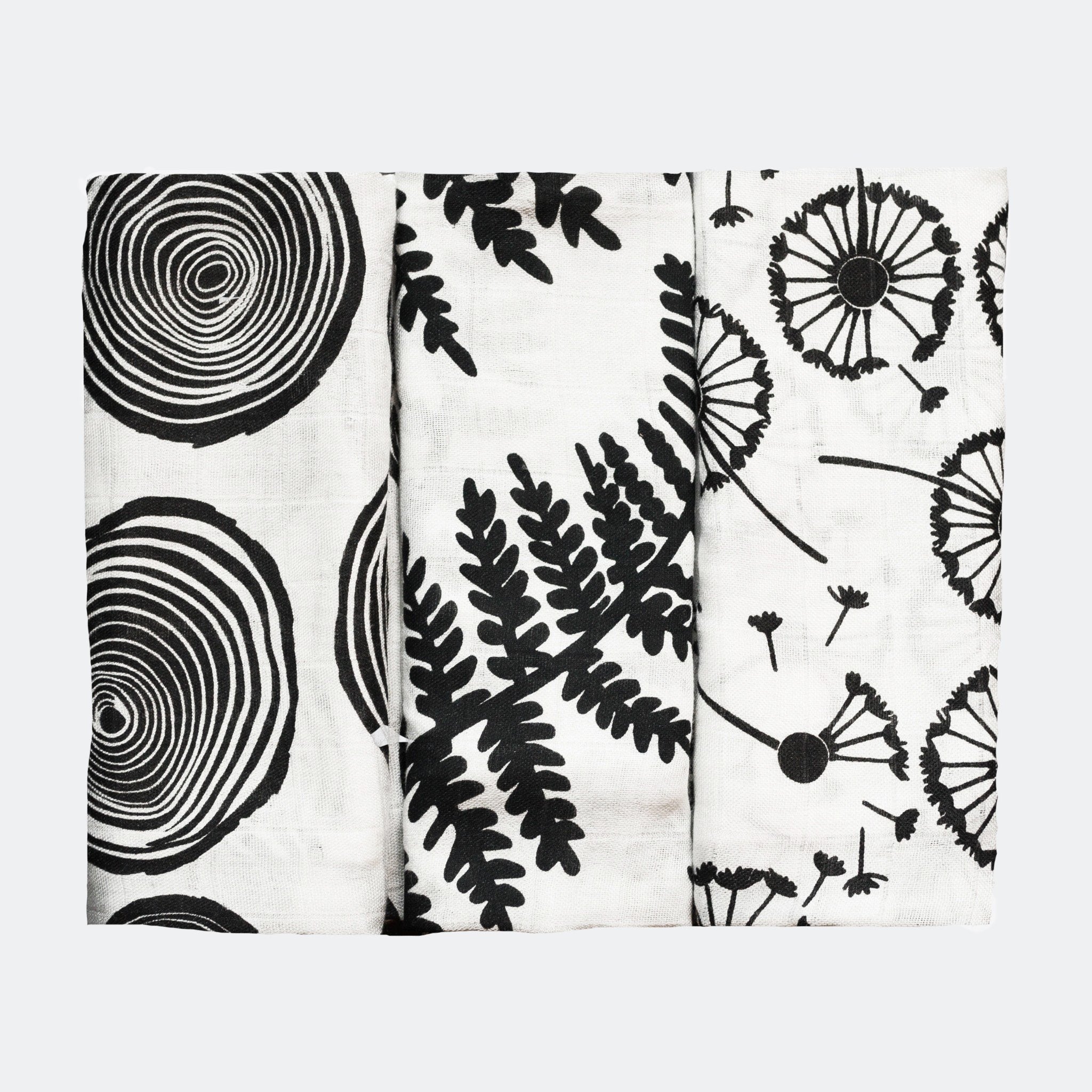 Etta Loves Plant Print 3 Pack Muslins 6