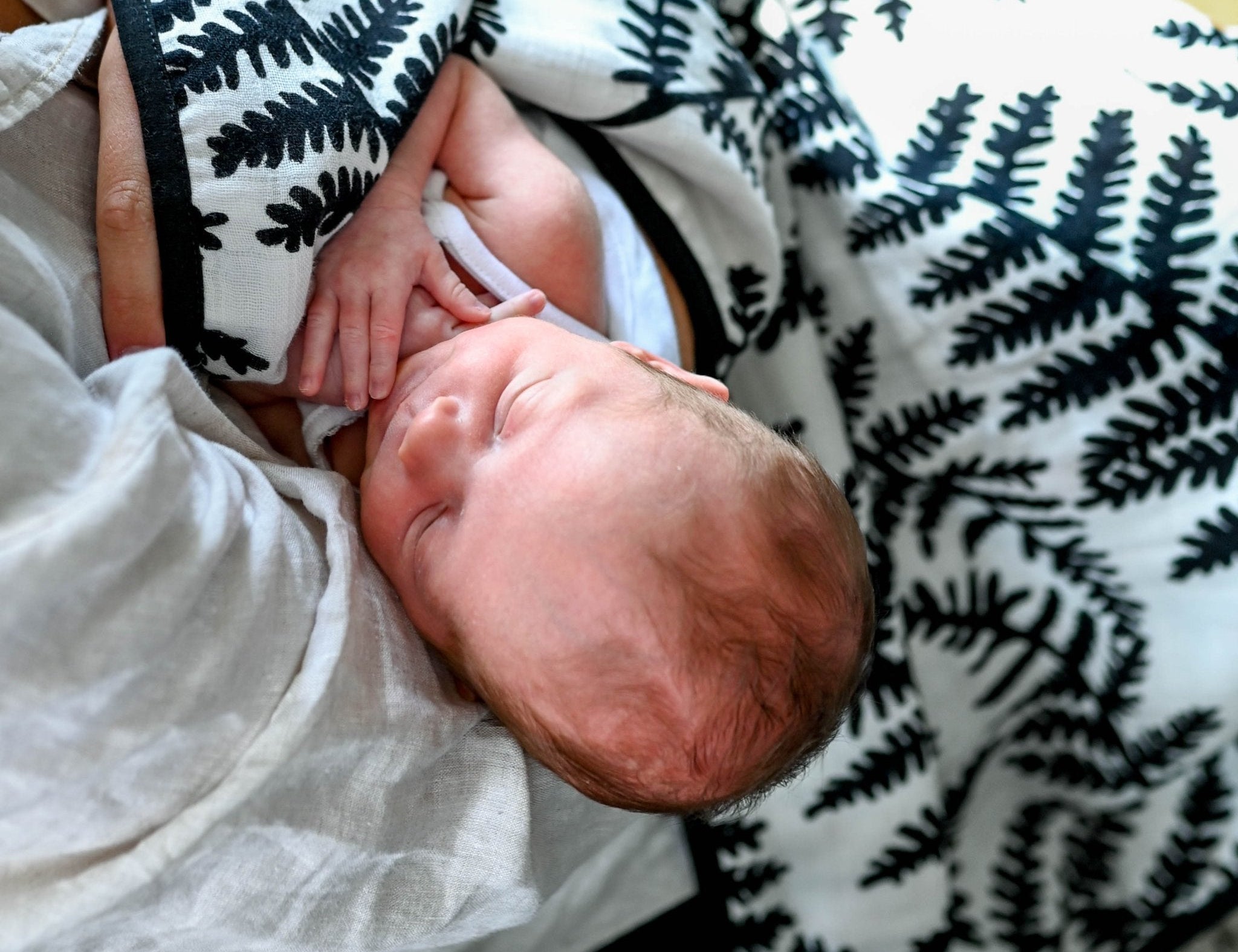 Etta Loves Plant Print Muslin Blanket Reversible 2