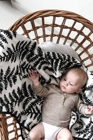 Etta Loves Plant Print Muslin Blanket Reversible 5