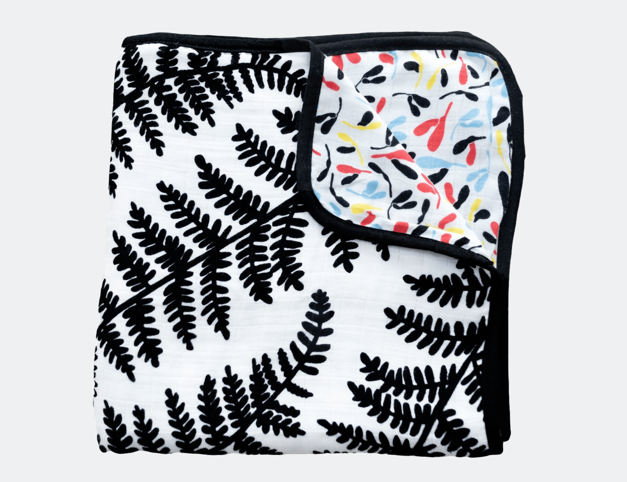 Etta Loves Plant Print Muslin Blanket Reversible 1