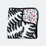 Etta Loves Plant Print Muslin Blanket Reversible 1