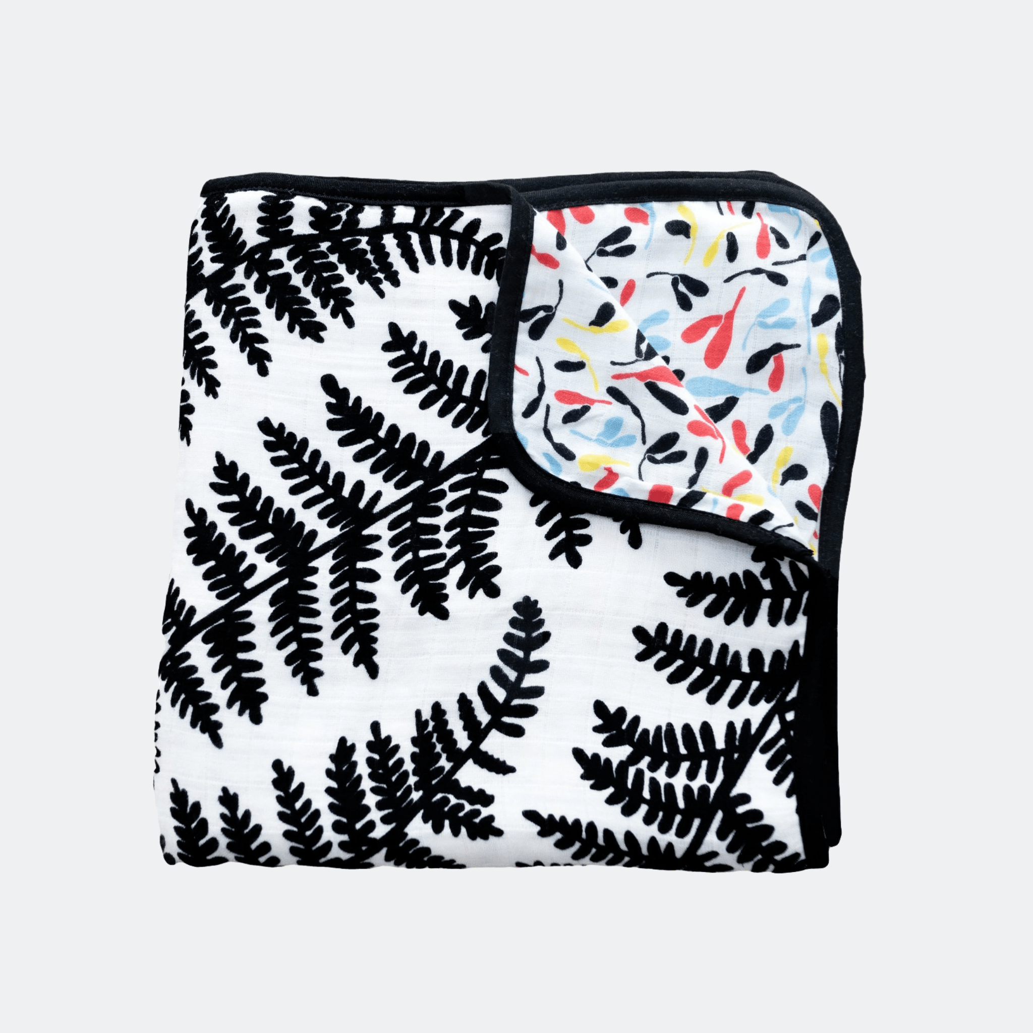 Etta Loves Plant Print Muslin Blanket Reversible 1