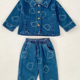 Baby Embroidered Bear Denim Two-Piece Set by Cozy Crew Club – image 2
