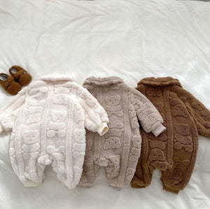 Fur-Lined Bear Fluffy Coat Romper baby all-in-one by Cozy Crew Club – image 9
