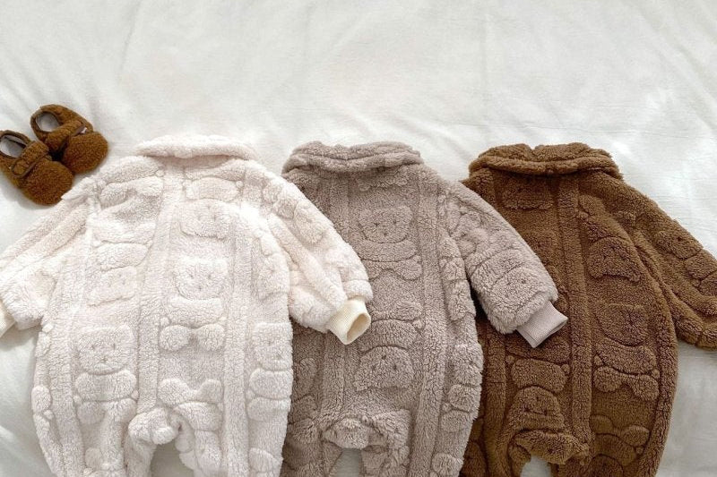 Fur-Lined Bear Fluffy Coat Romper baby all-in-one by Cozy Crew Club – image 9