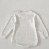 White Strawberry Knit Bodysuit baby one-piece by Cozy Crew Club – image 4
