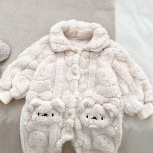 Fur-Lined Bear Fluffy Coat Romper baby all-in-one by Cozy Crew Club – image 5
