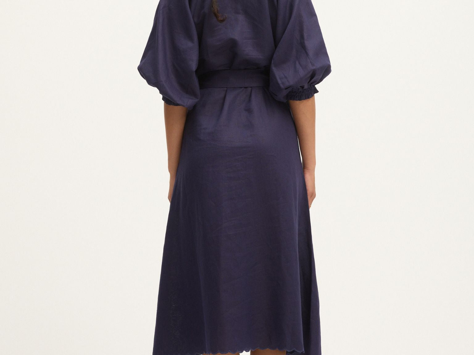 Summery Copenhagen Theresa midi dress in peacoat - Back view.