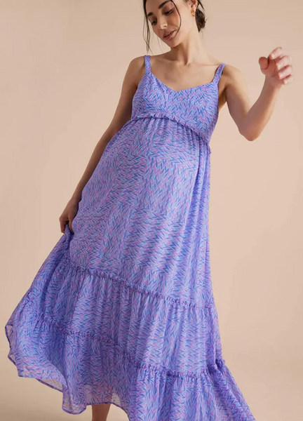 maxi purple maternity dress Hatch Tiered Ruffle Maxi Dress – For The Creators