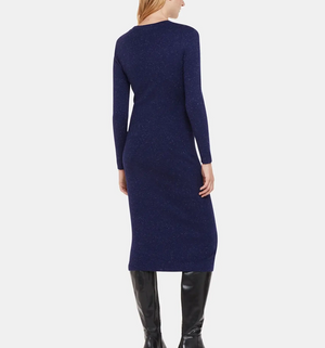 whistles annie sparkle knit dress Whistles Annie sparkle knit dress in black