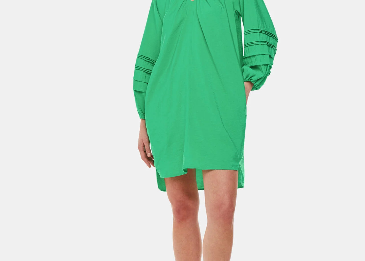 Whistles Grave V Neck Dress in Green For The Creators Whistles Grave V Neck Dress in Green For The Creators